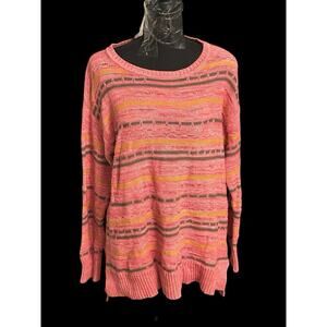 Soft Surroundings Pink Gray & Gold Pullover Women’s Small Sweater Long Sleeve‎
